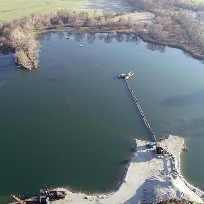 Baggersee in Haag von oben